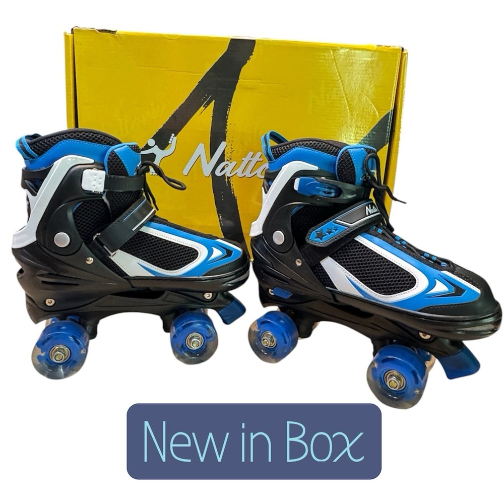 Nattork Youth Adjustable Roller Skates - Light Up Wheels - Size Large (5-8)39-42